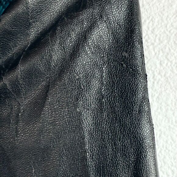 Ella Moss Faux Leather Sleeve Woven Blanket Boho Moto Jacket Ikat Aztec Navajo S - Picture 4 of 12